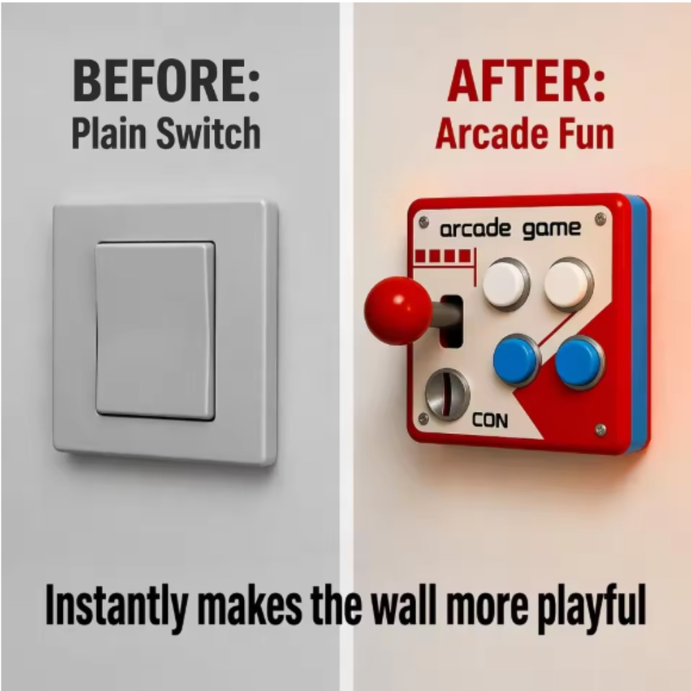 Retro Gaming Style - Retro Arcade Joystick Anahtar Paneli Kapağı,