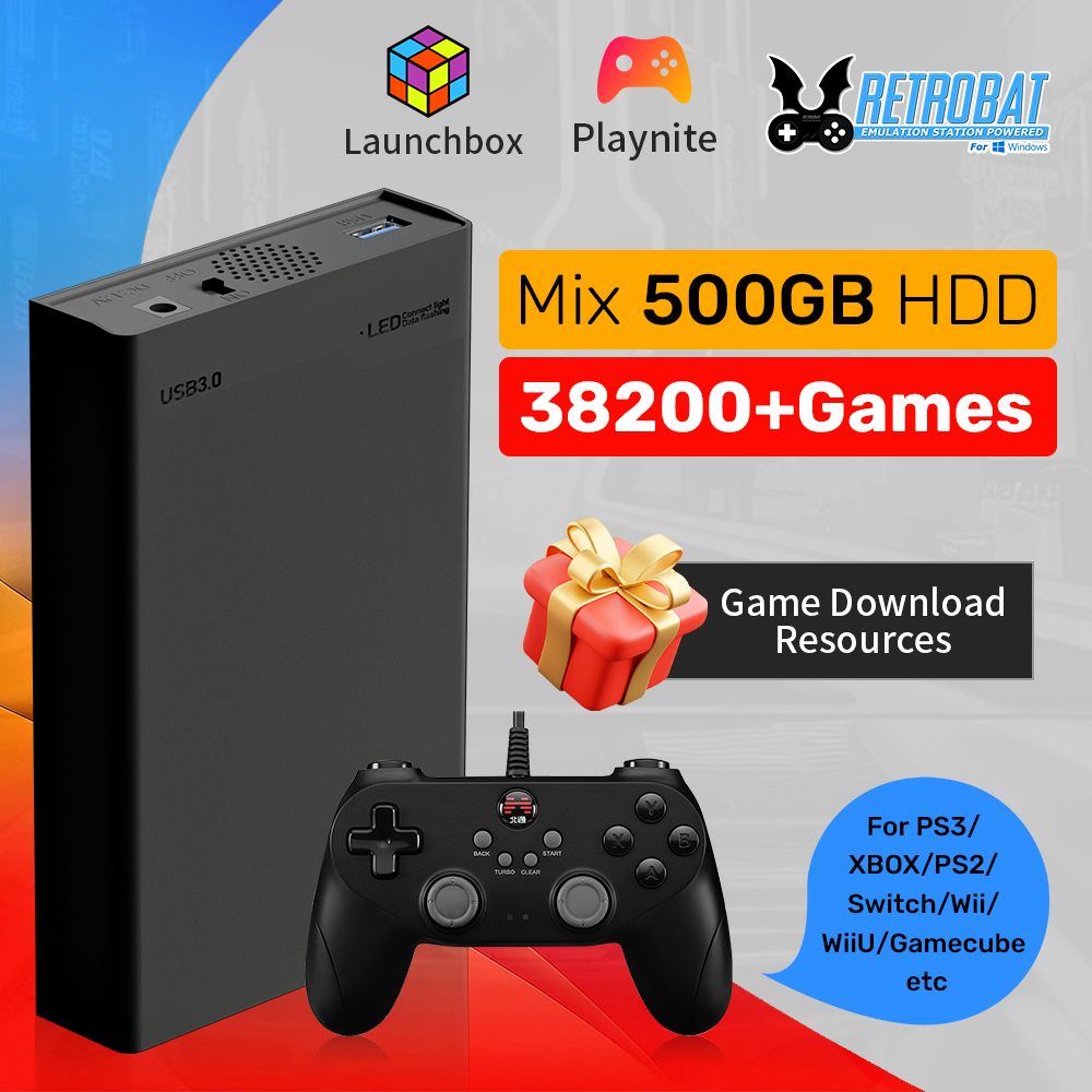 Retro Gaming Xbox - 500 GB Oyun HDD'si Retrobat ve
