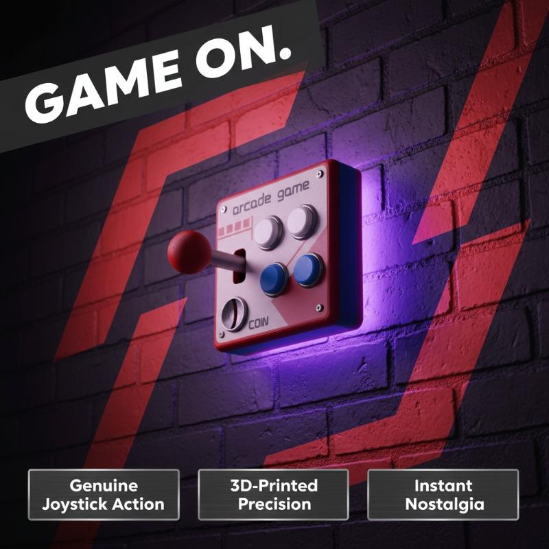 Retro Gaming Style - Retro Arcade Oyun Düğmesi Anahtar Plakası,
