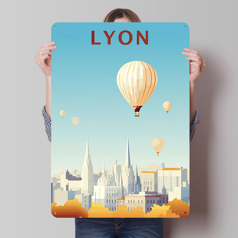 Lyon'a Seyahat Baskılı Poster  - Retro Gaming Lyon incelemesi ve fiyatı