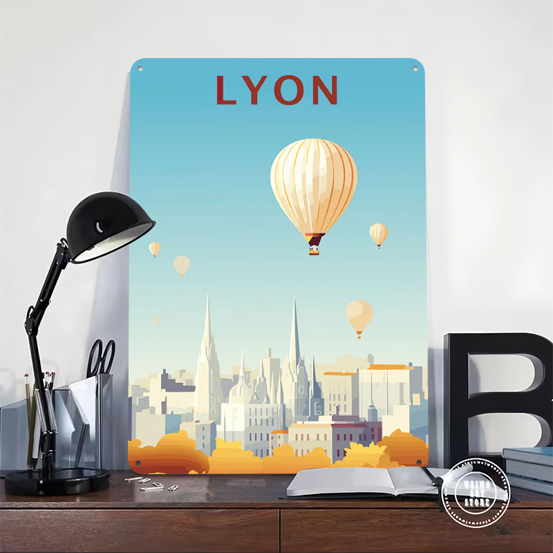 Lyon'a Seyahat Baskılı Poster  - Retro Gaming Lyon incelemesi ve fiyatı